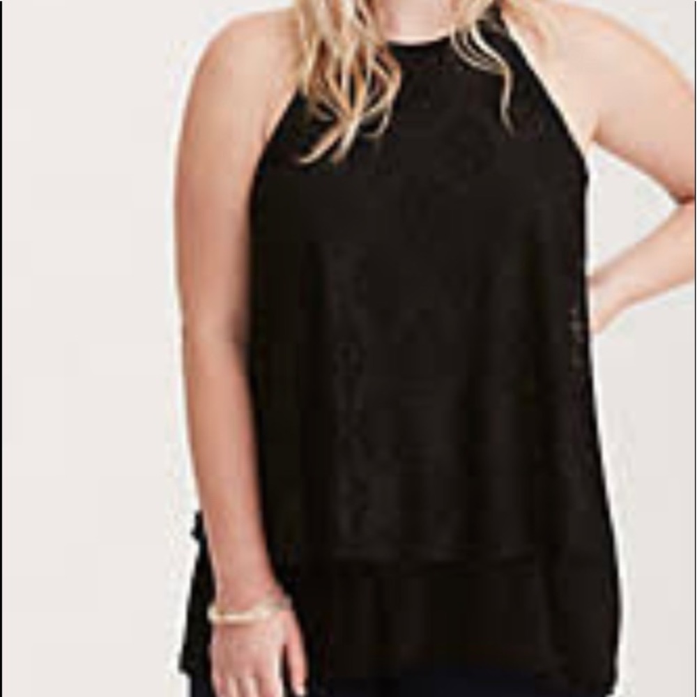 Crochet Double Layer Split Back Tank Top - image 1